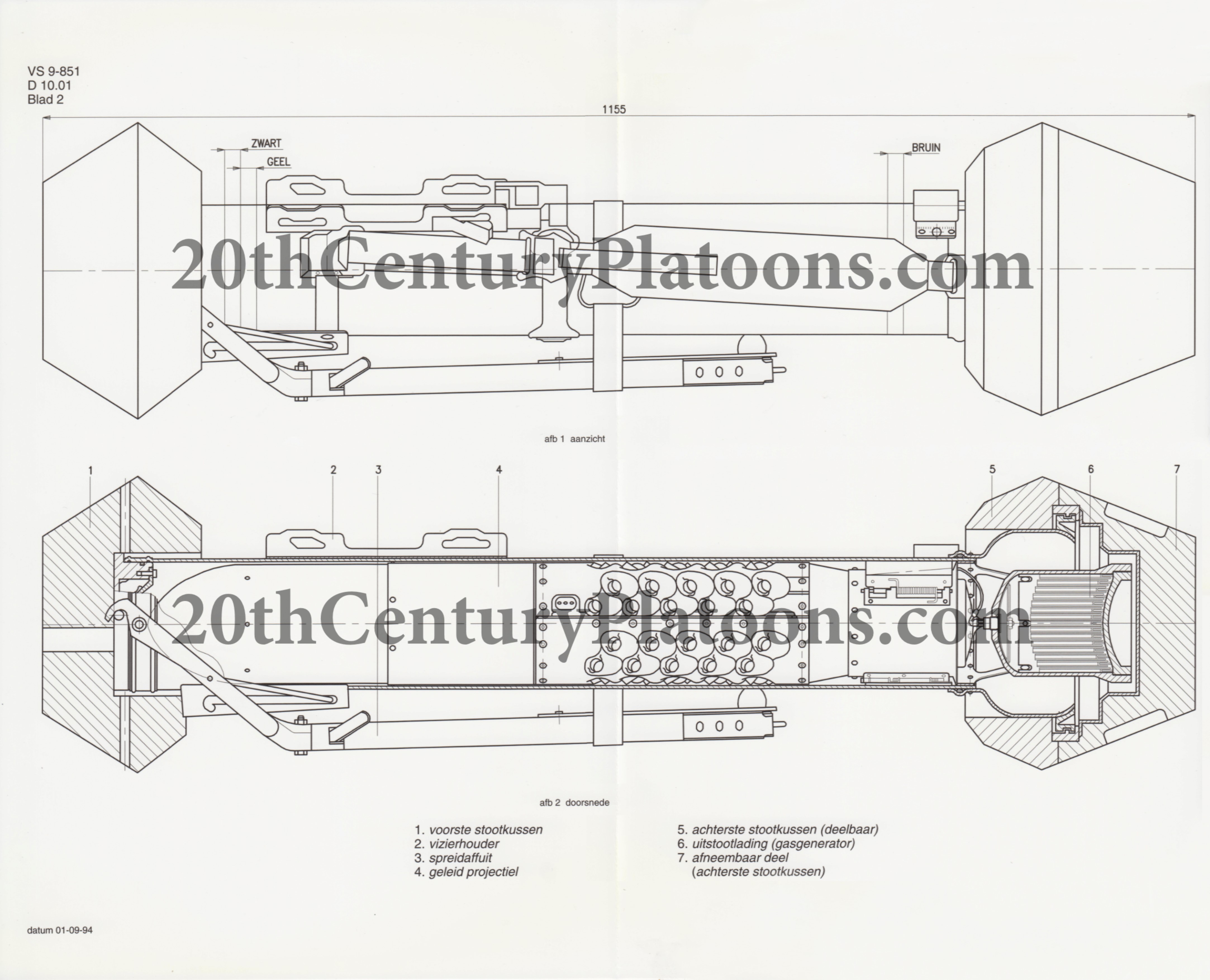 A cut-away of the entire Dragon 2 system (Dutch designation: M222C1)